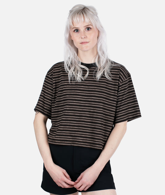 Avalon Striped Tee - Black