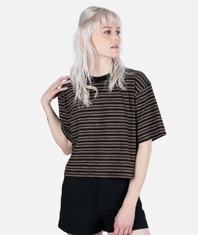 Avalon Striped Tee - Black