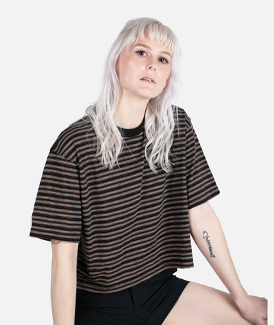 Avalon Striped Tee - Black