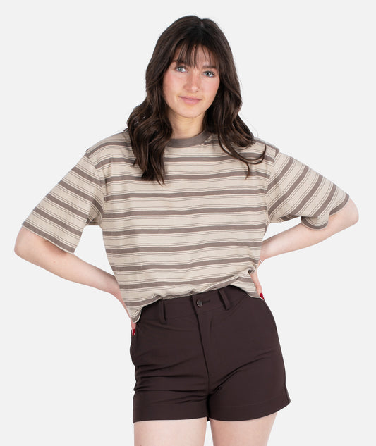 Avalon Striped Tee - Brown