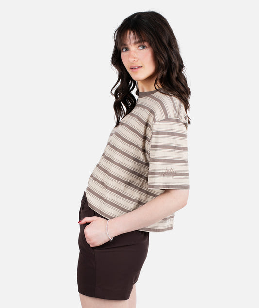 Avalon Striped Tee - Brown