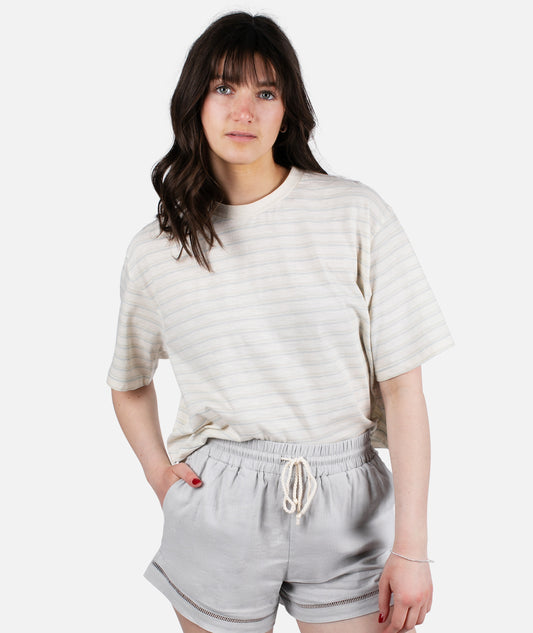 Avalon Striped Tee - White